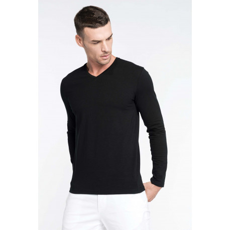 Kariban T-SHIRT COL V MANCHES LONGUES HOMME