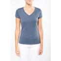 Kariban Ladies´ V-neck short-sleeved melange T-shirt