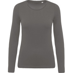 Kariban T-shirt coton BIO col rond manches longues femme