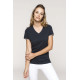 Kariban Ladies� piqu� knit V-neck T-shirt