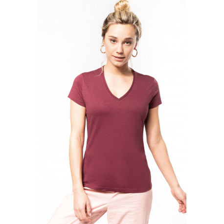 Kariban Ladies� organic cotton V-neck T-shirt