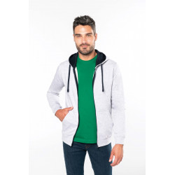 Kariban Men´s contrast hooded full zip sweatshirt