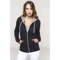 Kariban Ladies� contrast hooded full zip sweatshirt