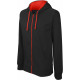 Kariban Men´s contrast hooded full zip sweatshirt