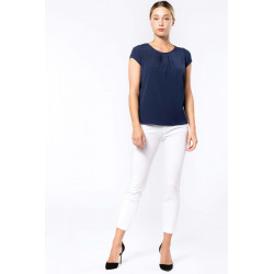 Kariban Blouse cr�pe manches courtes femme