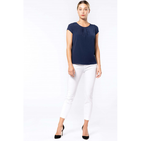 Kariban Blouse cr�pe manches courtes femme