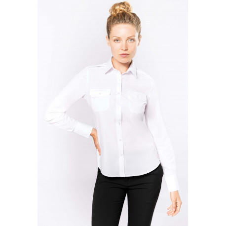 Kariban Ladies� long-sleeved pilot shirt