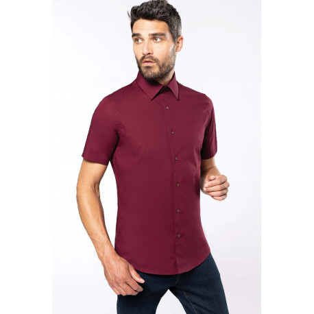 Kariban Cotton/elastane short-sleeved shirt