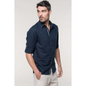 Kariban Chemise lin et coton manches longues homme