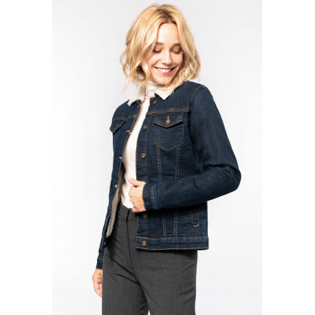 Kariban Veste denim doubl�e sherpa femme