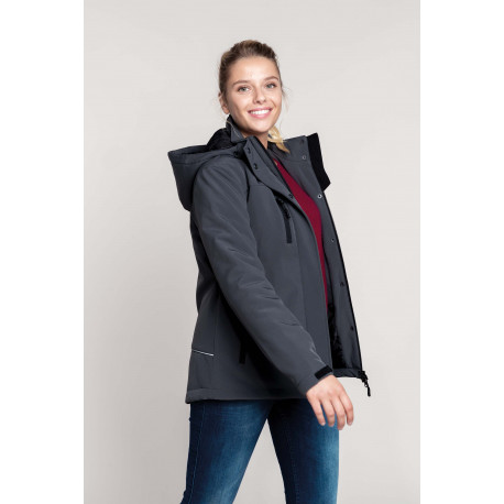 Kariban Ladies� hooded softshell lined parka
