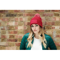 Beechfield BONNET � POMPON PATCH SNOWSTAR�