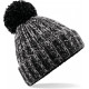 Beechfield Twist-knit pom pom beanie