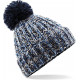 Beechfield Twist-knit pom pom beanie
