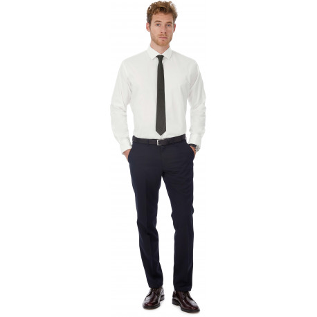 B&C Chemise stretch homme manches longues Black Tie