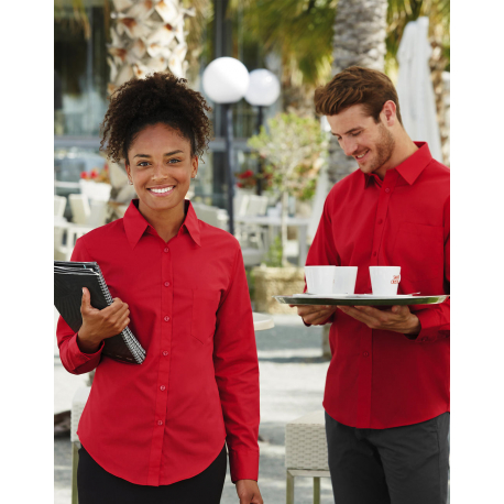 Fruit of the Loom Ladies Poplin Shirt LS