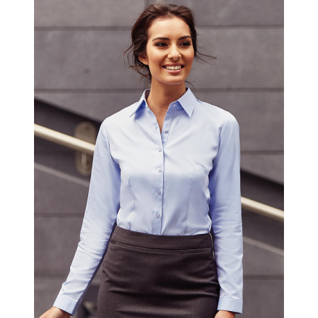 Russell Collection Ladies´ LS Herringbone Shirt