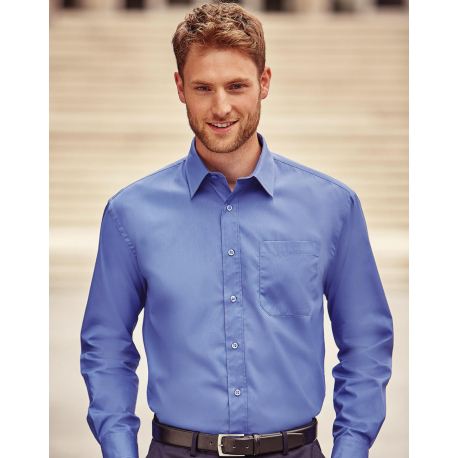 Russell Collection Cotton Poplin Shirt LS