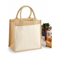 Westford Mill Cotton Pocket Jute Midi Tote