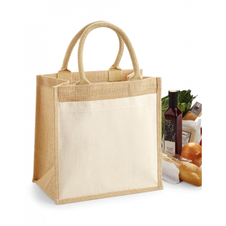 Westford Mill Cotton Pocket Jute Midi Tote