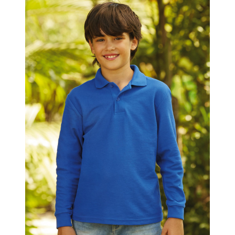 Fruit of the Loom Kids 65/35 Long Sleeve Polo