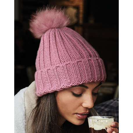 Beechfield Bonnet Chunky Pop Pom Verbier