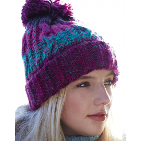 Beechfield Corkscrew Pom Pom Beanie