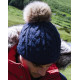 Beechfield Fur Pop Pom Cable Beanie