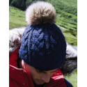 Beechfield Fur Pop Pom Cable Beanie