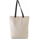 Kimood Sac shopping plat en toile avec poign�e contrast�e