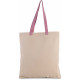 Kimood Sac shopping plat en toile avec poign�e contrast�e