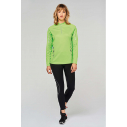 Proact Ladies´ long-sleeved zip neck quick-dry T-shirt