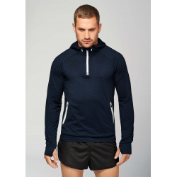Proact Zip neck hooded sports sweatshirt