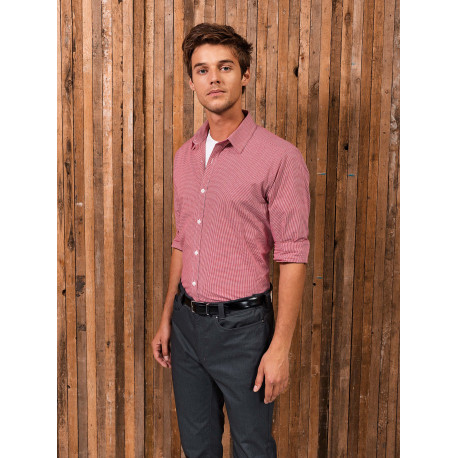 Premier Men´s long-sleeved microcheck gingham shirt