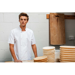 Premier Veste de cuisine manches courtes � boutons pression