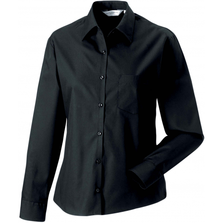 Russell CHEMISE FEMME POPELINE PUR COTON MANCHES LONGUES