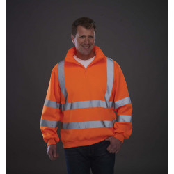 Yoko Hi-Vis Zip Neck Sweatshirt