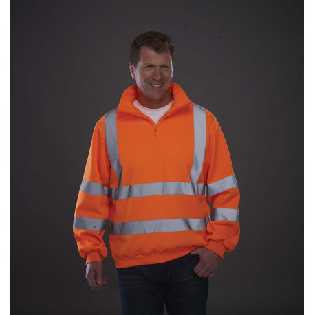 Yoko Hi-Vis Zip Neck Sweatshirt