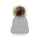 Beechfield Infant/Junior Fur Pom Pom Chunky Beanie